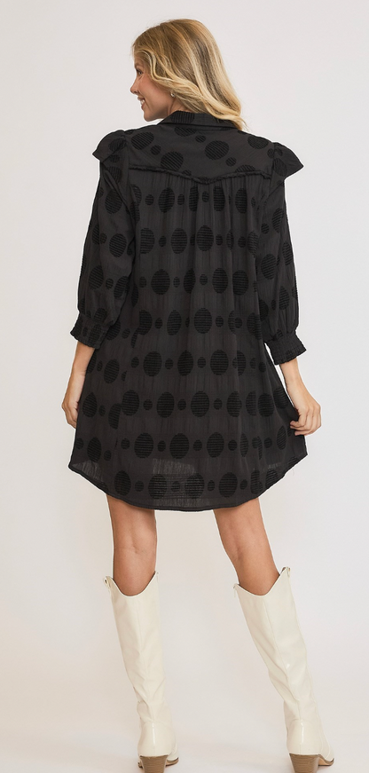 Washed Jacquard Mini Dress