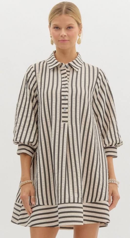 Striped Seersucker Dress