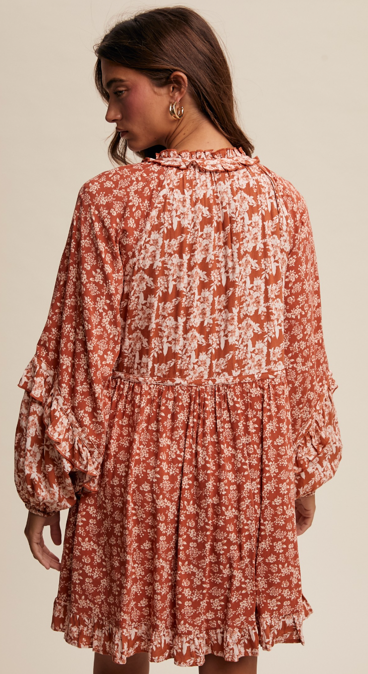 Floral Front Tie Dress