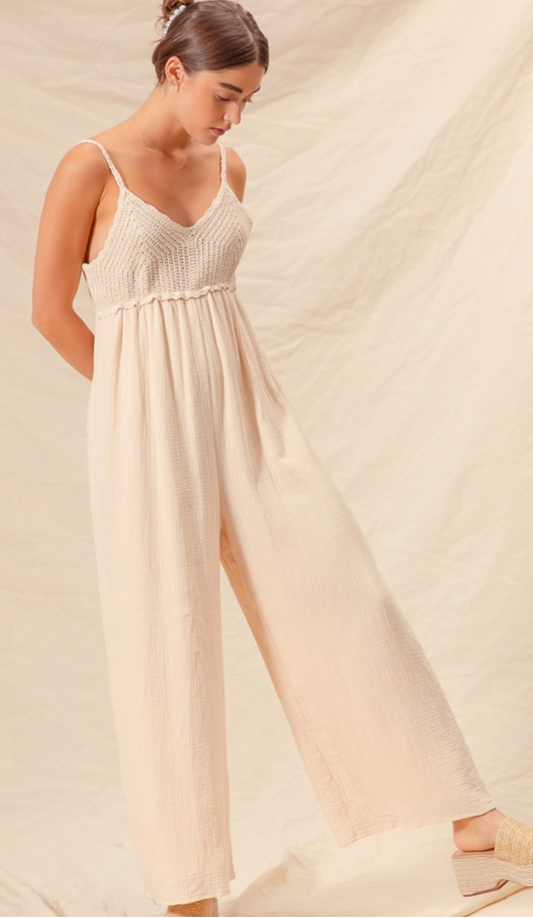 Crochet Tank Top Jumpsuit