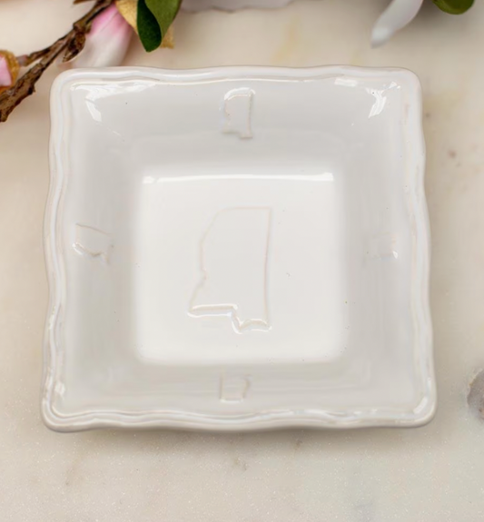 Mississippi Tidbit Dish White