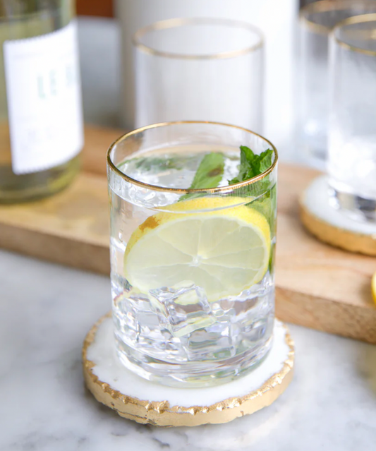 Glass Cocktail Hammered Clear