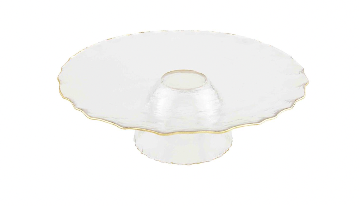 Gold Edge Pedestal/ Chip & Dip Server