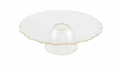 Gold Edge Pedestal/ Chip & Dip Server