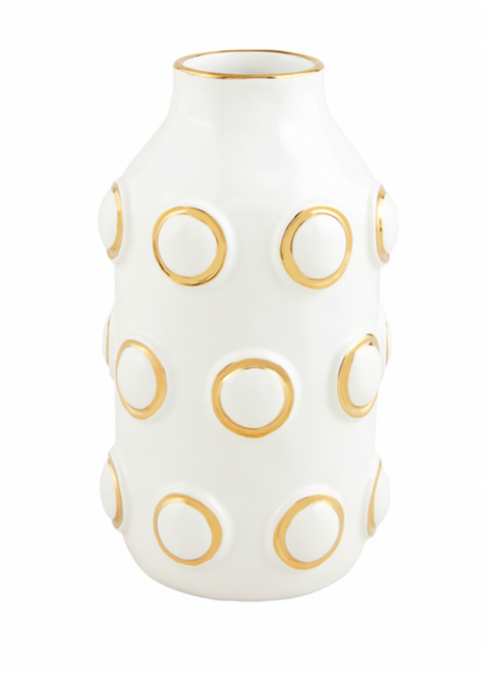 Large Gold Bead Vase