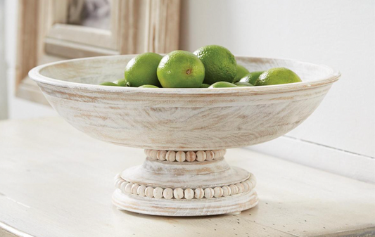 Beaded Pedestal Serving Bowl