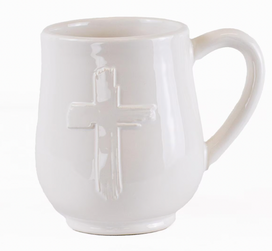 Cross Embossed Coffee Mug 18oz