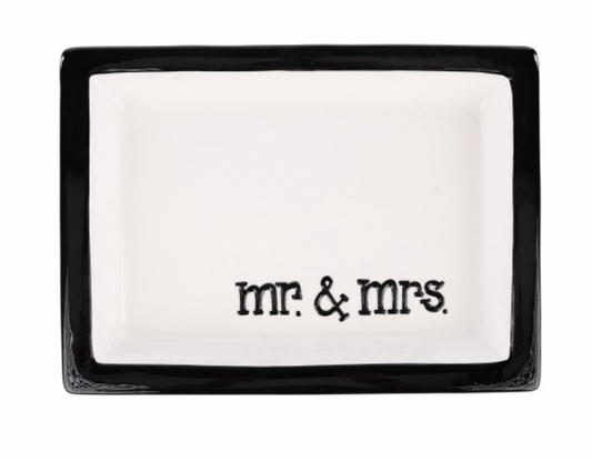 Mr. and Mrs. Trinket Tray B/W