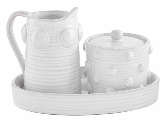Beaded Cream & Sugar Set
