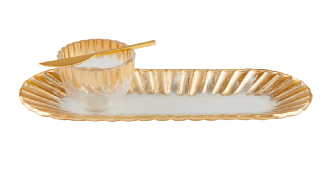 Gold Edge Dip Tray Set