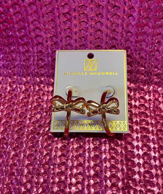 Luxe Gold Bow Hoops