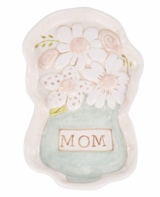 Mom Flower Vase Trinket Tray