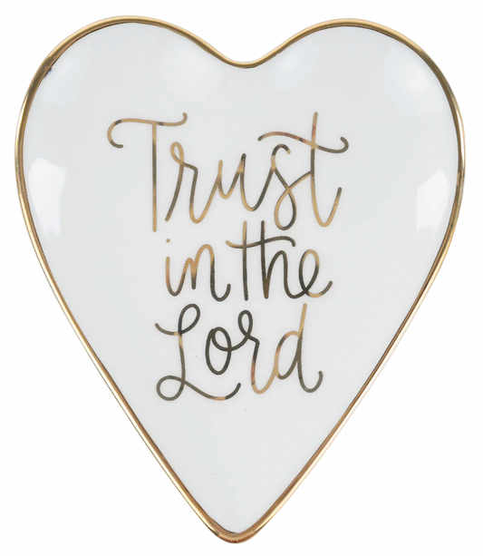Trust In The Lord Gold Trinket Tray