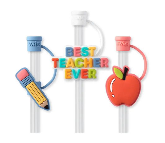 Teacher Life Straw Topper Set