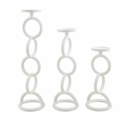 White Chain Link Candlesticks