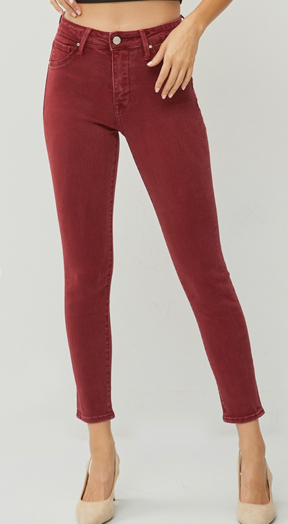 Wine Skinny Jeans