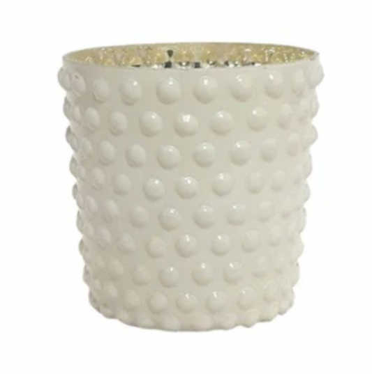 Glass Embossed Hobnail Candle Holder