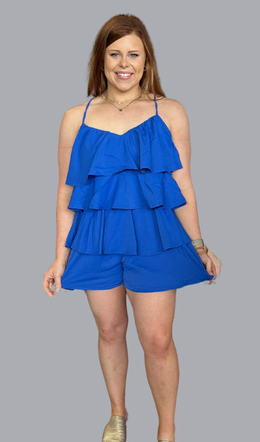 Solid Spaghetti Strap Romper