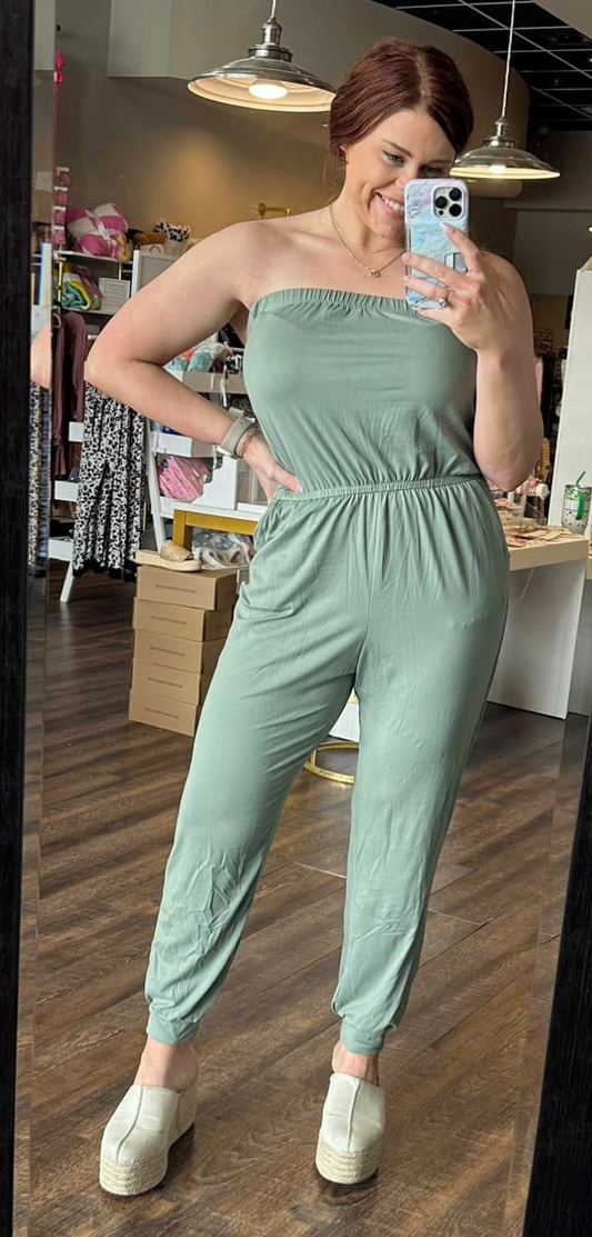 Solid Tube Jumpsuit