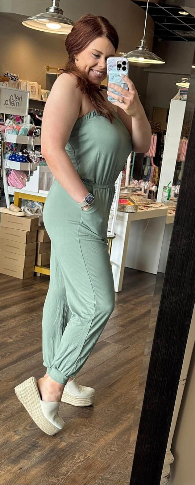 Solid Tube Jumpsuit