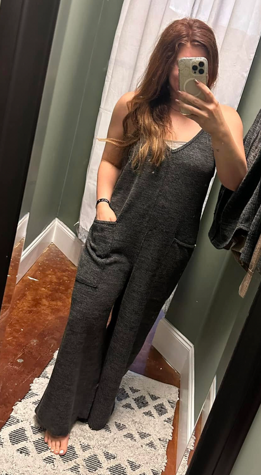 Knit Jumpsuit Charcoal