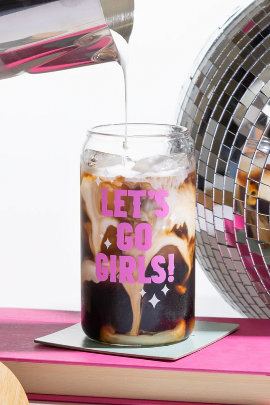 Lets Go Girls Glass Cup w/ Lid