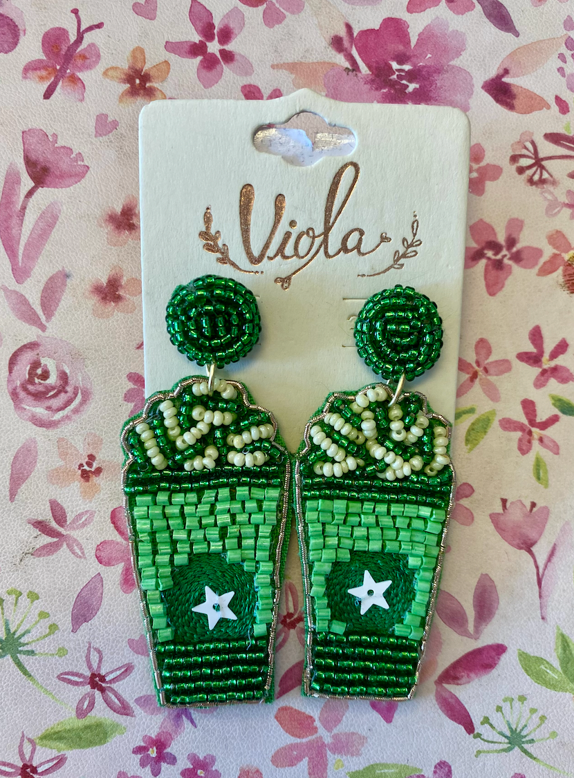 St. Patricks Day Beaded Earrings