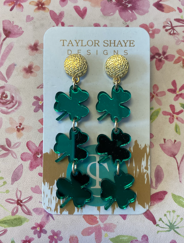 Triple Shamrock Drop Earrings