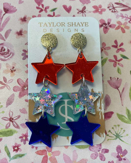 Sparkler Triple Drop Earrings