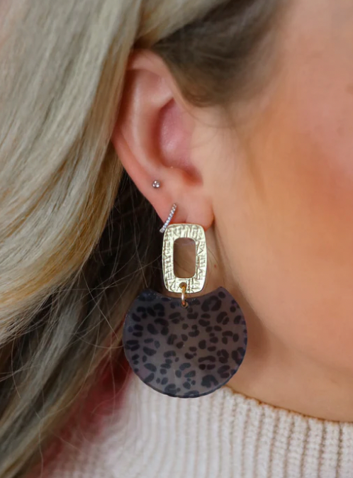 Dark Leopard Oval Drops