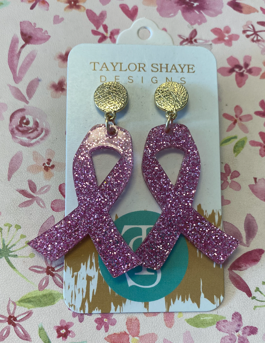 Hope Ribbon Drop Earrings