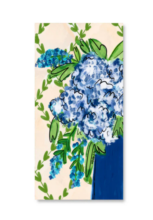 Blue Floral with Greenery Wrapped Canvas