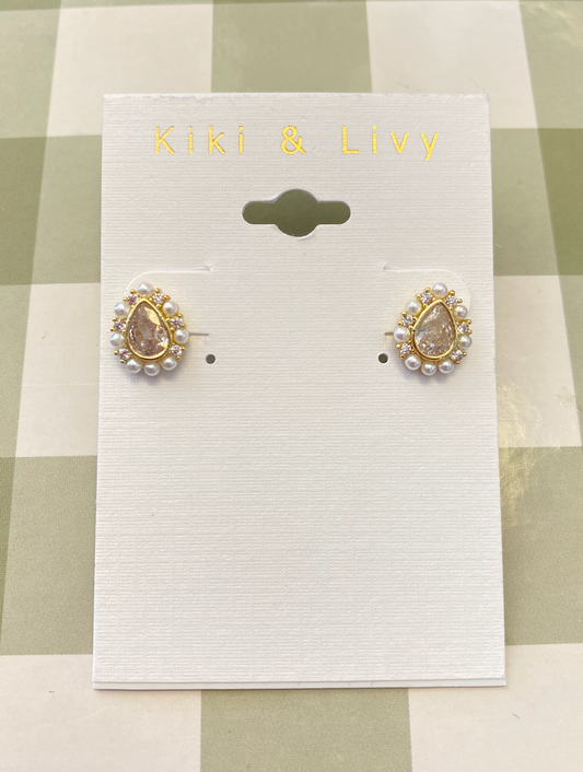 Teardrop Pear/Crystal Studs