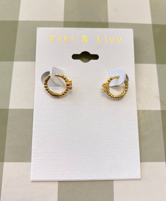 Single Stone Huggie Earring