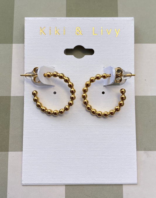 Small Gold Bead Hoops