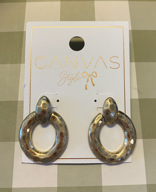 Hammered Door Knocker Earrings