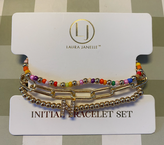Initial Triple Stack Bracelet