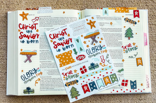 Christmas Christ the Savior is Born Sticker Sheet