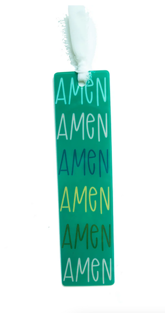 Green Amen Acrylic Bookmark