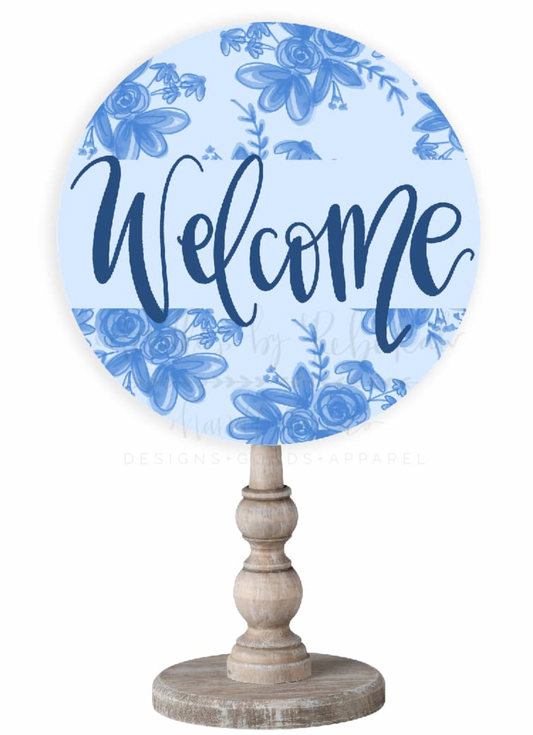Blue Welcome topper