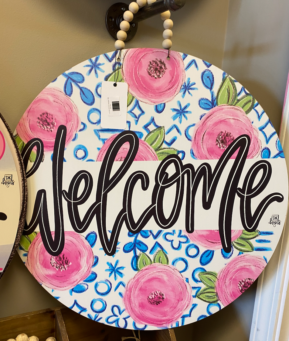 Chinoiserie Line 23 Inch Hanger Welcome