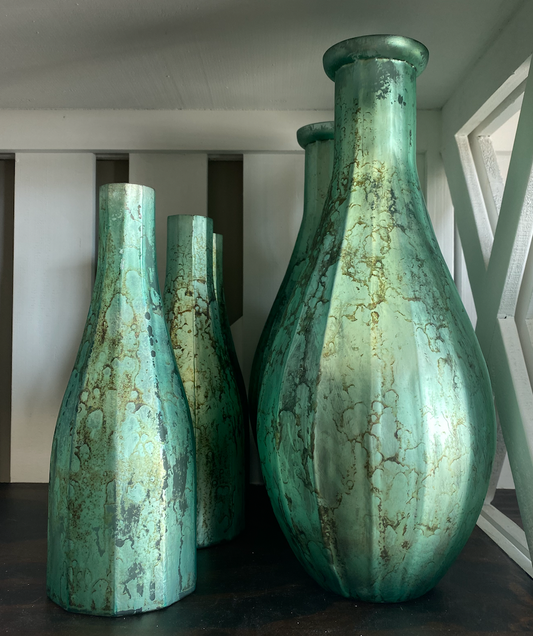 SEA GLASS VASE 4"W X 11"H