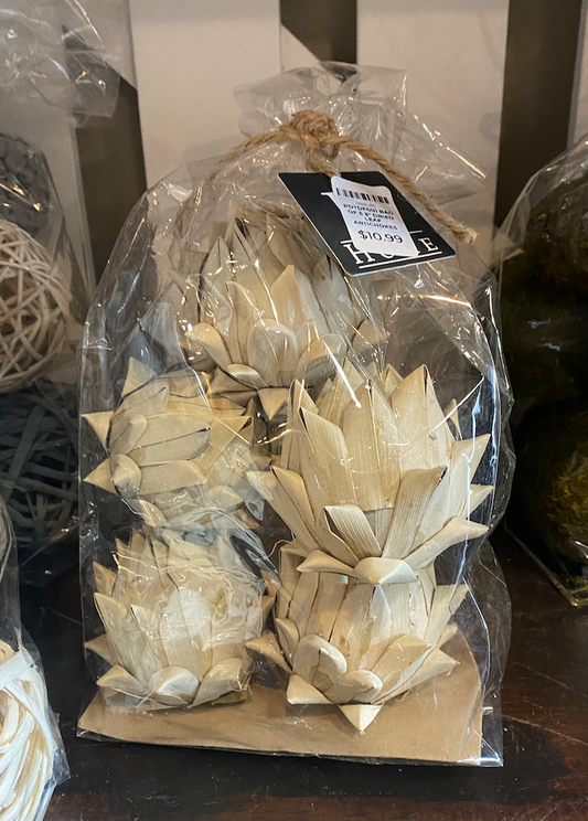 PDTDF001 BAG OF 5 3" DRIED LEAF ARTICHOKES