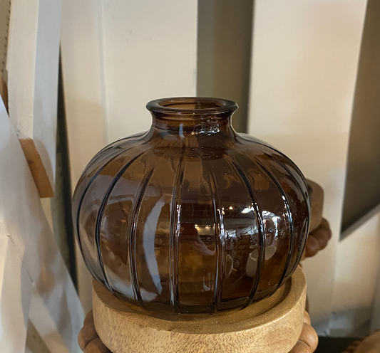 PDZH022 - *INNER* 3.54" AMBER GLASS VASE