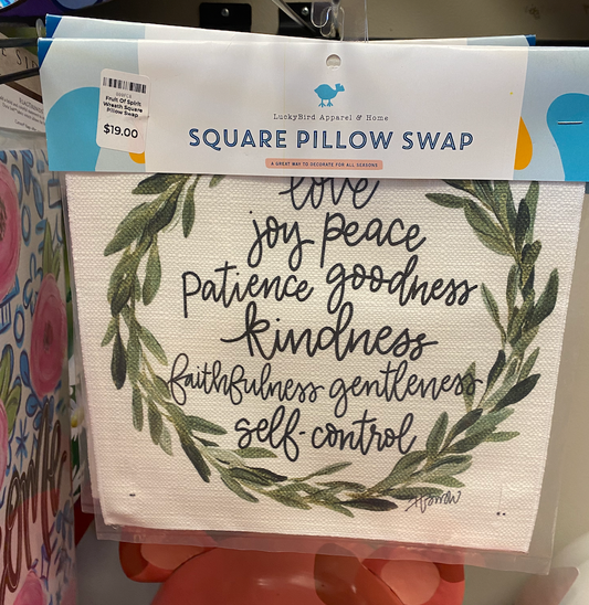 Fruit Of Spirit Wreath Square Pillow Swap