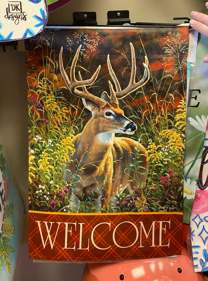 Welcome Buck Garden Flag
