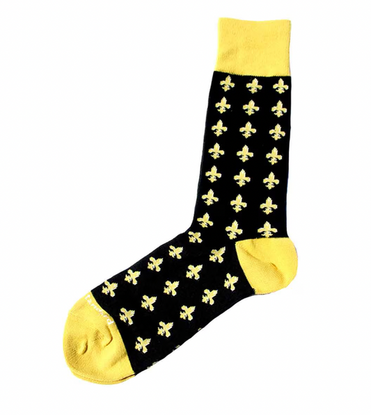 Men's Fleur De Lis Socks-Black
