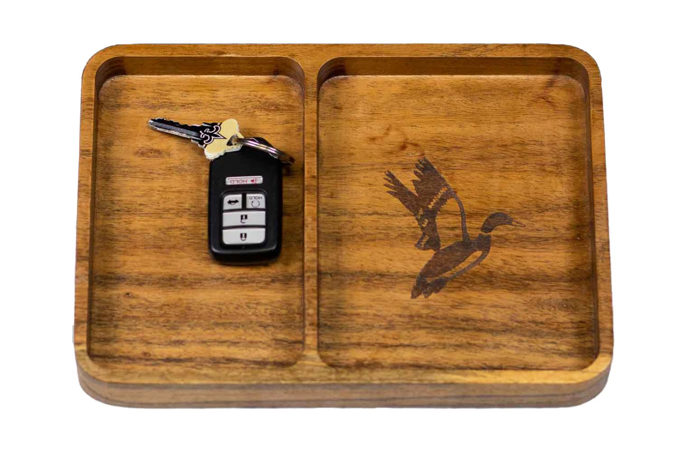 Duck Etched Wood Valet Tray