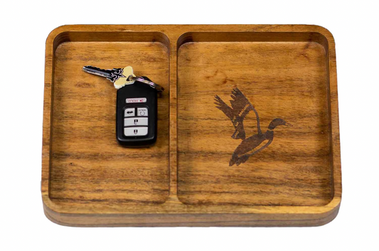 Duck Etched Wood Valet Tray