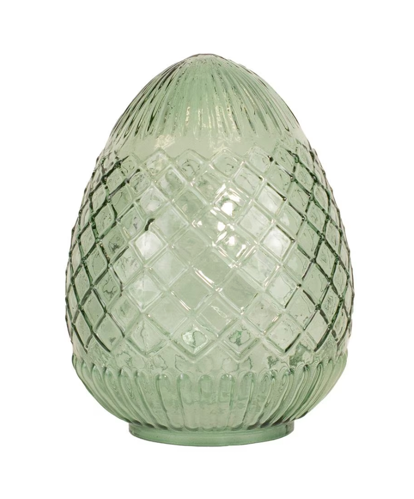 Annalise Glass Egg in Green, 8"